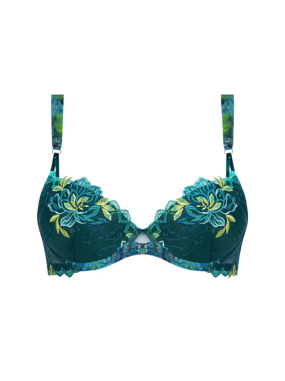 floral lace lingerie setsLise Charmel Grace Aquatique Contour Bra Floral Aqua