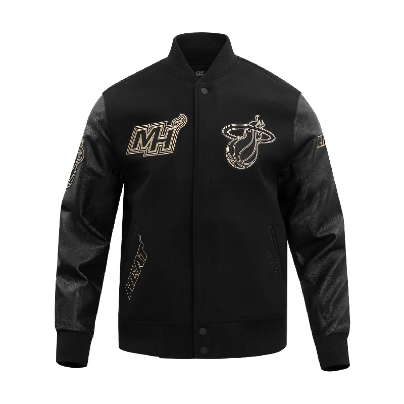 trendy snapback hatsHeat Black Gold Varsity Jacket - Mens