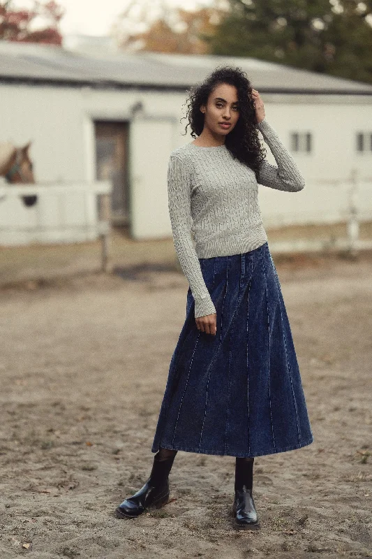 water-resistant hats with hoods for rainy hikesCorduroy Skirt-Washed Denim