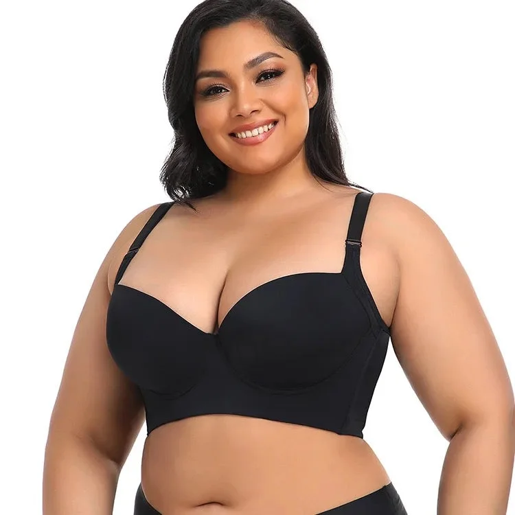 plus-size wireless mastectomy bras with paddingPlus Size Elegant Back Fat Bra