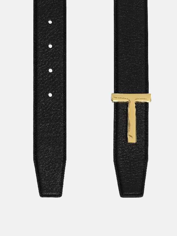 custom-made hats for businessesT-Buckle Leather Belt, Gold