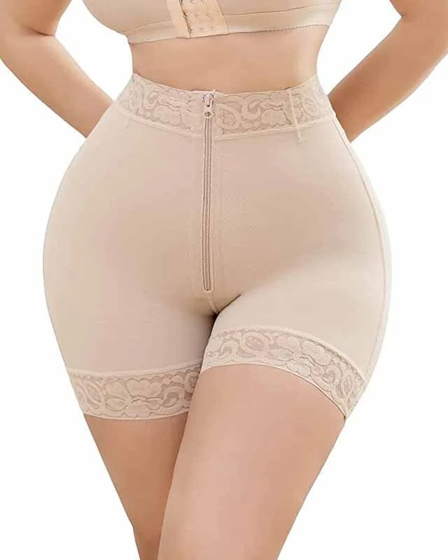 plus-size mastectomy brasSpitze Butt Lifter Tummy Control Shaping Shorts mit Reißverschlus