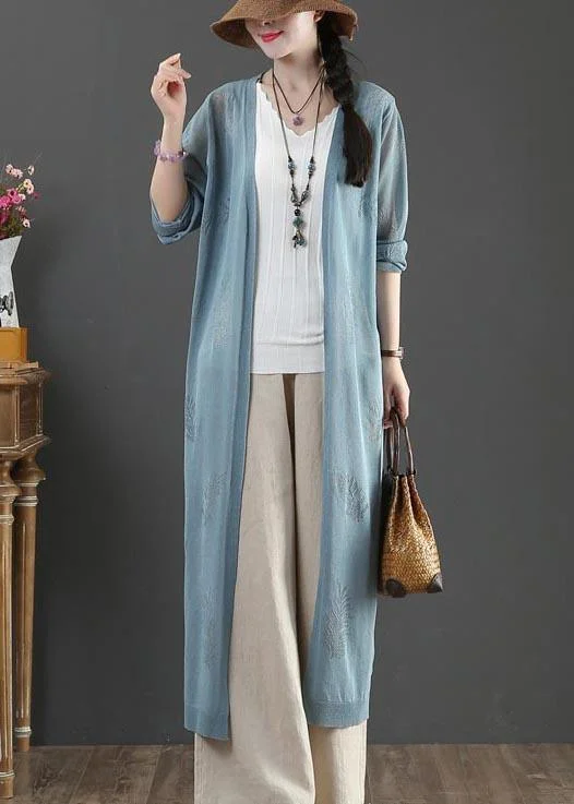 Women's Button-Up CoatsDIY Jacquard Summer Long Loose Coat