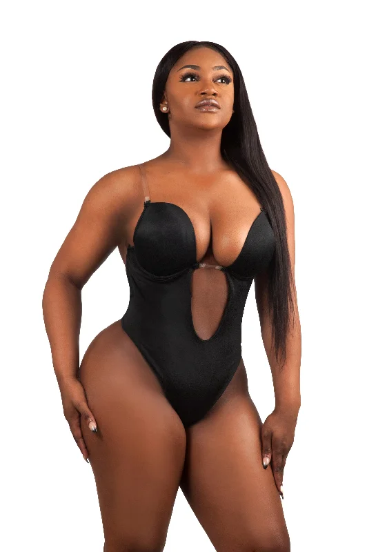 modal fiber high-waisted thongsThong Plunging Bodysuit