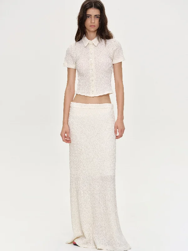 water-resistant fishing hats with chin strapsWesson Shrunken Lace Cloqué Skirt, Cream