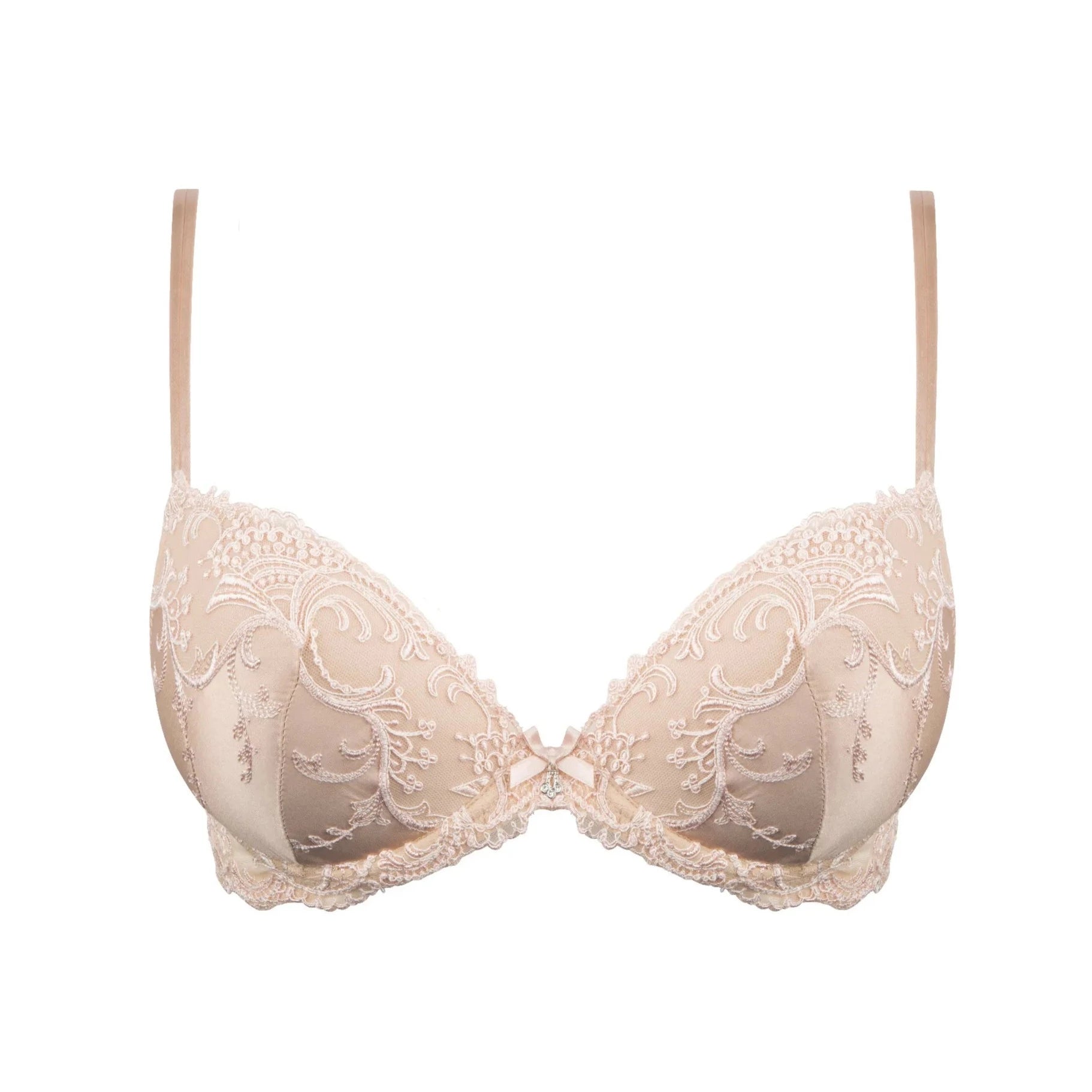 lace-trimmed chemise nightwearLise Charmel Splendeur Soie Contour bra Aurore