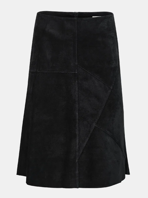 water-resistant fishing hats with built-in bug netsMila Suede Midi Skirt, Black