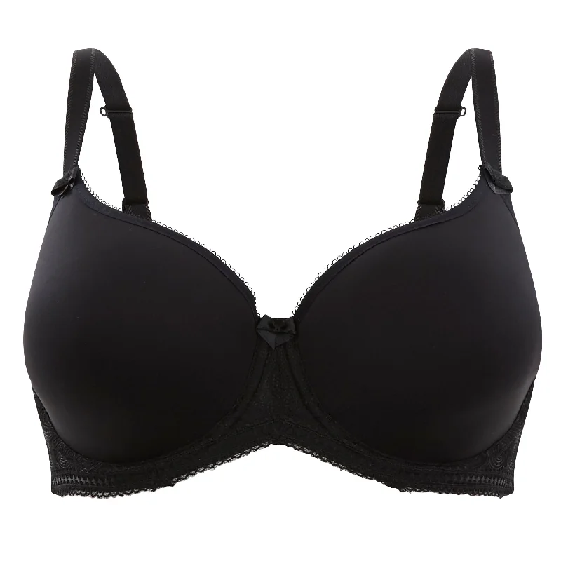 lace-trimmed sleep shortsPanache Cari Spacer T-Shirt Bra | BLACK