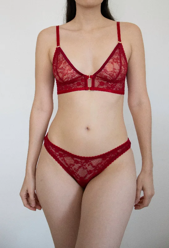 plus-size wireless brasBRALETTE ENCAJE ROJO CRIMSON