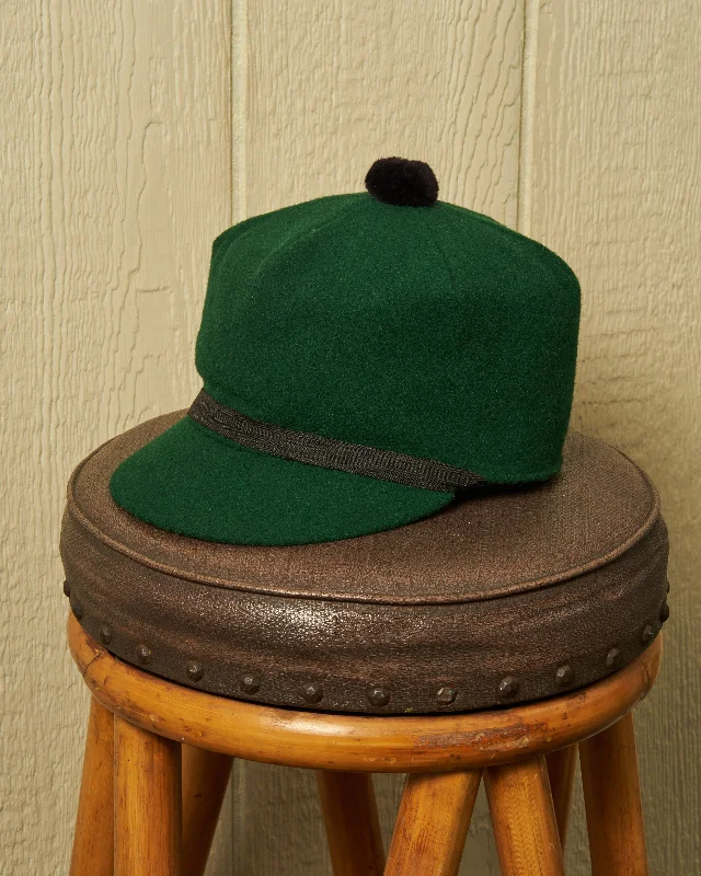 men's casual hatsBoothbay Cap in Green Melton Wool