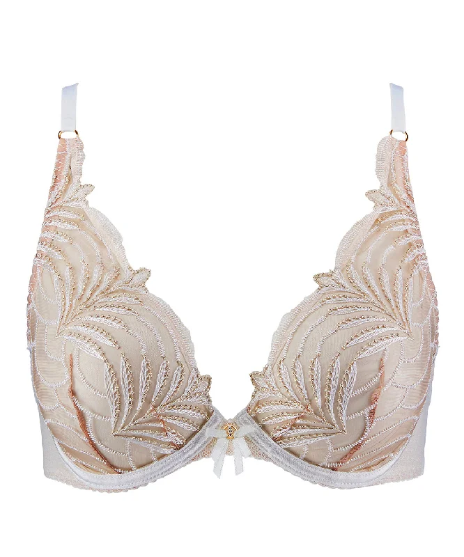 soft-cup everyday brasAubade Hypnolove Triangle Bra Gold Feather