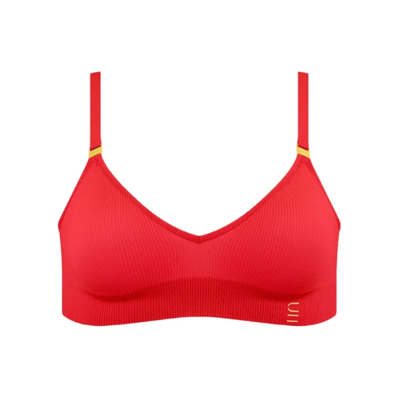 sports bras with mesh insertsRecycled Wireless Bra DD+ - Flame