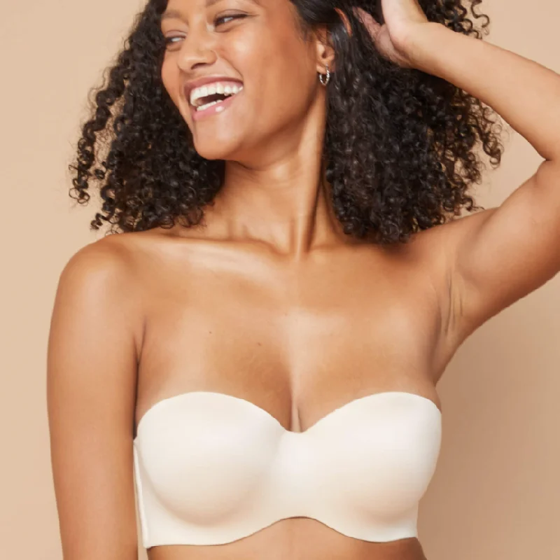 plus-size underwire plunge brasFine Lines Memory Strapless MM014