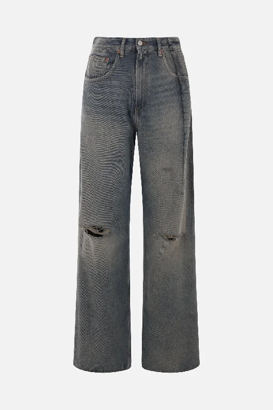 affordable bucket hatsdenim jeans with inverted pleats