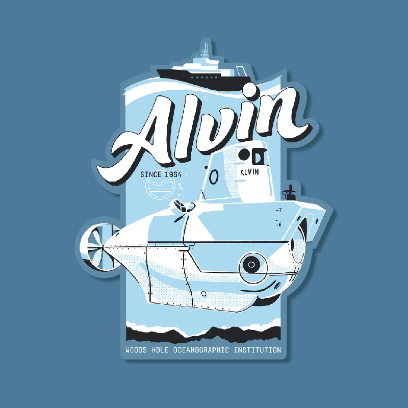 hats with built-in headbandsWHOI X CC ALVIN Sticker