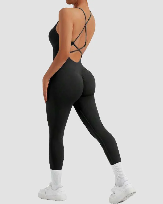 breathable mesh pantiesDamen Nahtloser Hochelastischer Sport Cami Jumpsuit Bauchweg Einteiliger Strampler