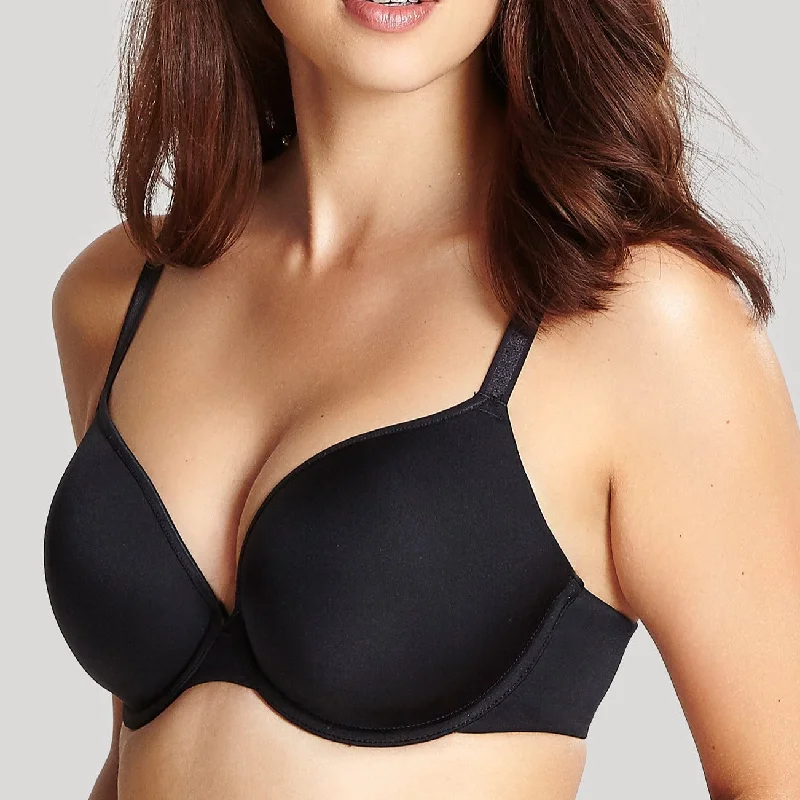 sports bras with mesh panelsPorcelain Elan Moulded Plunge Bra Black