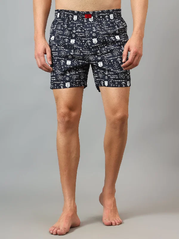 Women's Coats with Fur Trimmed BeltMen's Navy Blue Printed Boxer