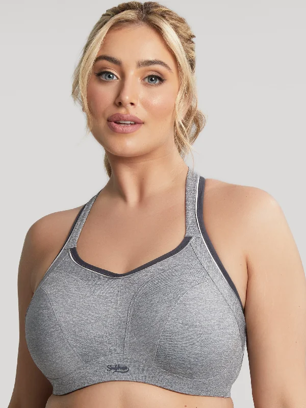 lingerie sets with matching robesWired Full Bust Sports Bra- Charcoal Marl