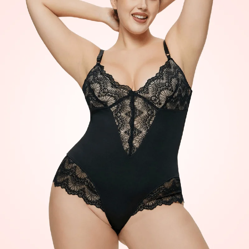 lace-embellished bralette setsSeamless Sexy Bodysuit Shapewear with Waist Trainer and Cincher Function