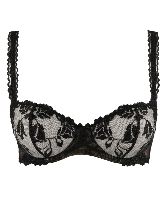 lace-trimmed chemise lingerieAubade Softessence Half Cup Bra Noir