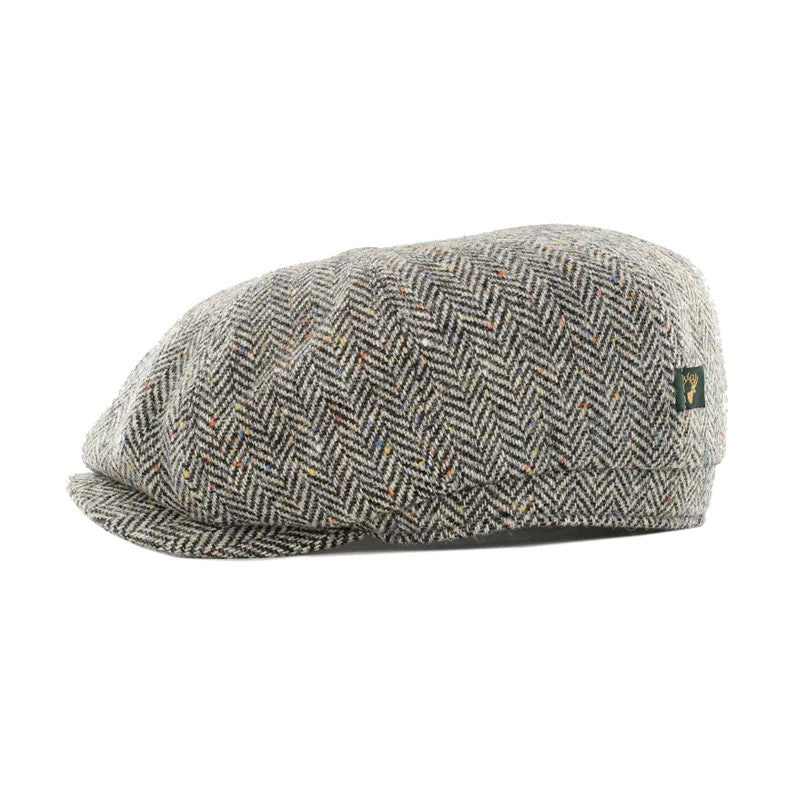 affordable straw hats for daily wearMucros Weavers Driving Cap - Grey Herringbone