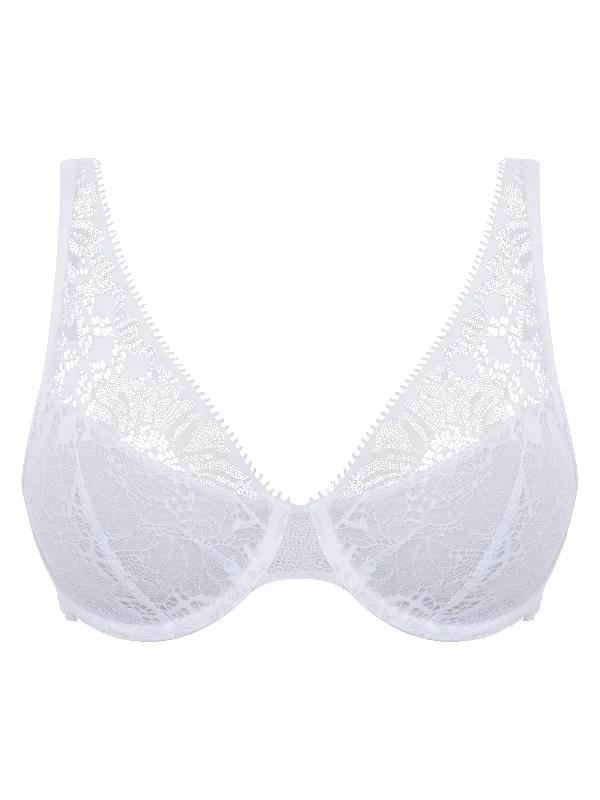 stretch lace cheeky pantiesChantelle Day to Night Plunge underwired bra White