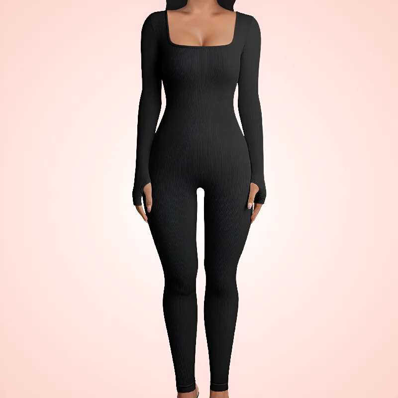 modal fiber high-waisted briefsSeamless Square Neck Long Sleeve Shaping Jumpsuit with Built In Bra