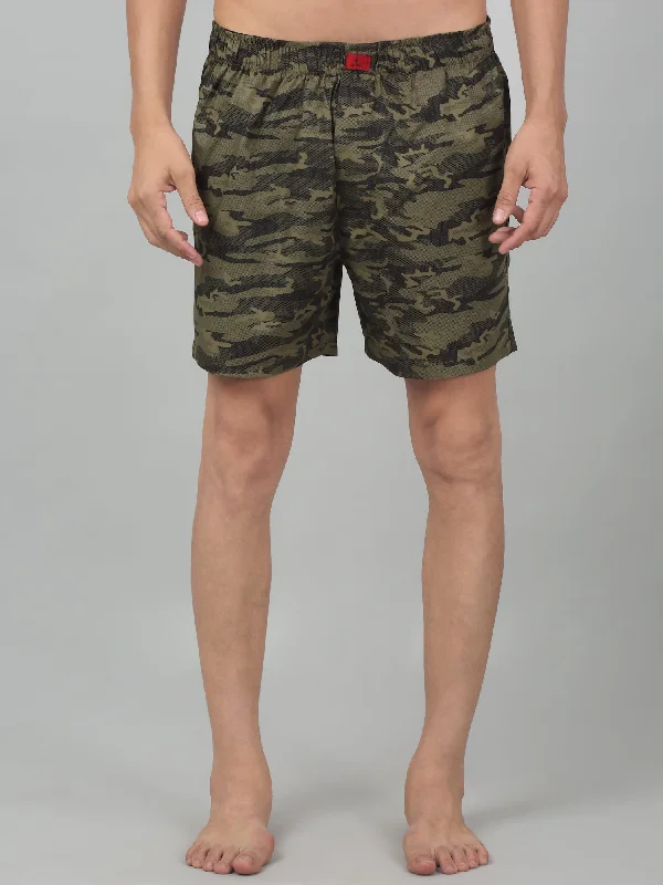 Women's Denim CoatsMen's Olive Green Printed Boxer