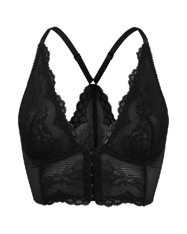 convertible strap nursing bras with pocketsGossard Superboost Lace Deep V Bralet | BLACK