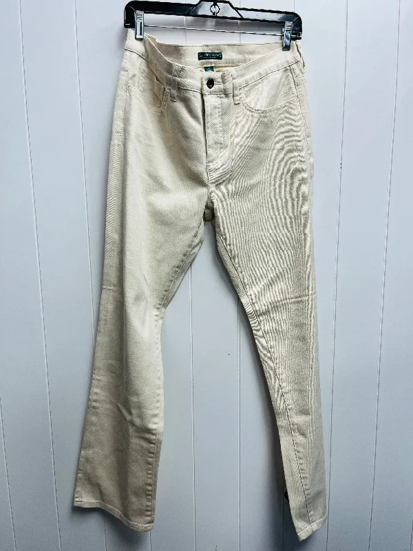 Women's Jodhpurs with Peter Pan CollarJeans Straight By Ralph Lauren In Cream Denim, Size: 12