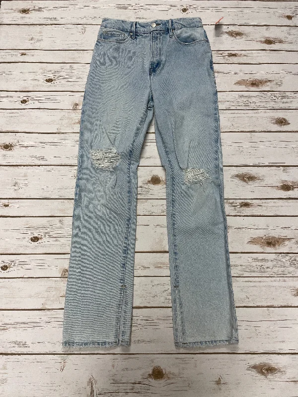 Women's Jodhpurs with Shawl CollarJeans Straight By Good American In Blue Denim, Size: 6