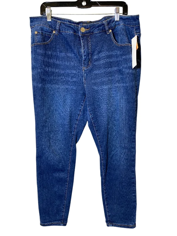 Women's Jodhpurs with Peter Pan CollarJeans Skinny By Tahari By Arthur Levine In Blue, Size: 18