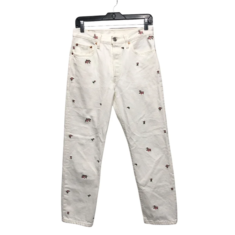 Women's Jodhpurs with Square CollarJeans Skinny By Levis In White, Size:4