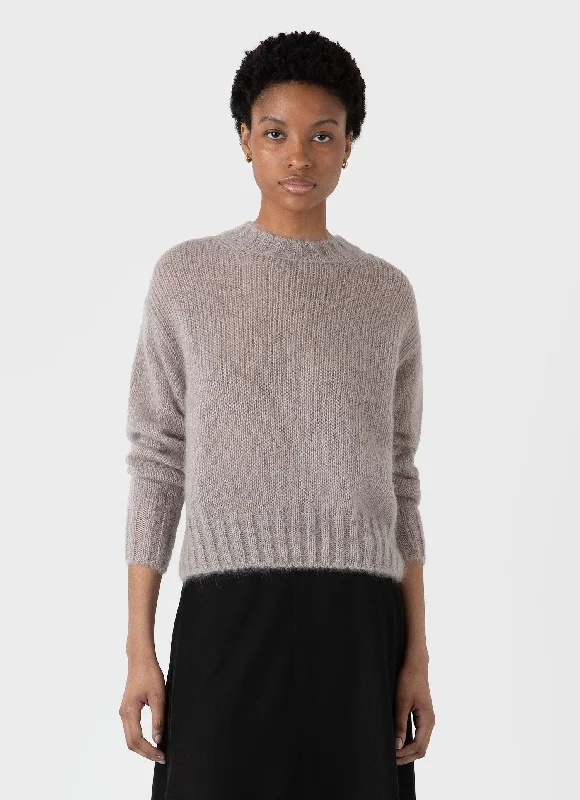 Women's Chunky Knit SweatersWomen's Mohair Silk Jumper in Sandstone