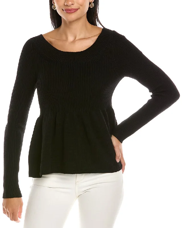 Women's Azerbaijani Wool SweatersRebecca Taylor Peplum Wool Pullover