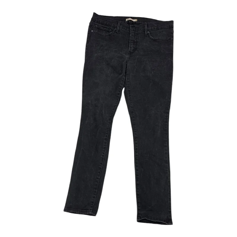 Women's Jodhpurs with Low CollarJeans Skinny By Levis In Black Denim, Size: 14