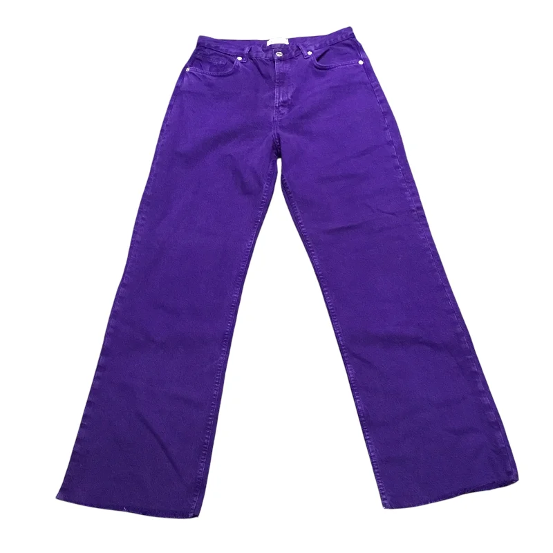 Women's Jodhpurs with Asymmetrical HemJeans Flared By Zara In Purple, Size: 8