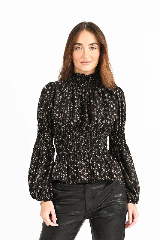 Women's Sweetheart Collar SweatersMolly Bracken Printed Smock Blouse