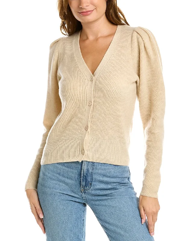 Women's U-Shaped Collar SweatersDesign History Puff Sleeve Cashmere Sweater