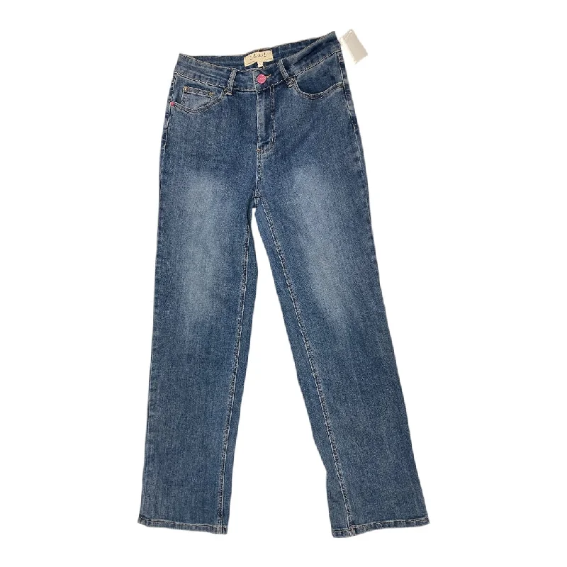 Women's Jodhpurs with U-Shaped CollarJeans Straight By Charlie B In Blue Denim, Size: 2