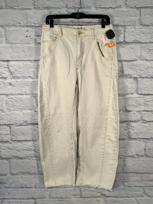 Women's Jodhpur BootsJeans Wide Leg By We The Free In Cream Denim, Size: 4