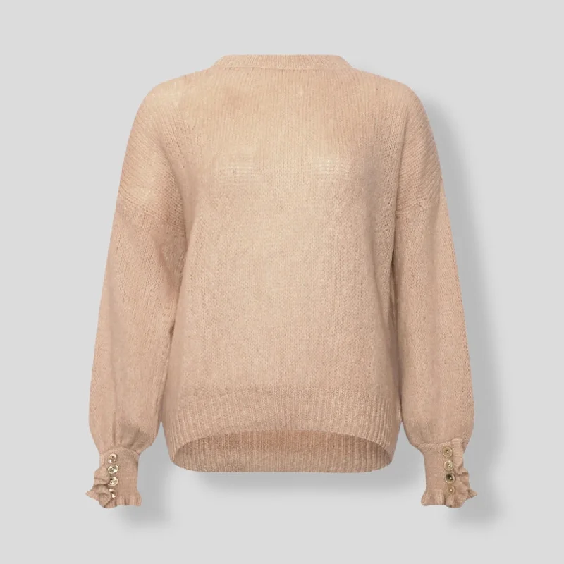 Women's Lapel Collar SweatersNoella Kassidi Knit Beige