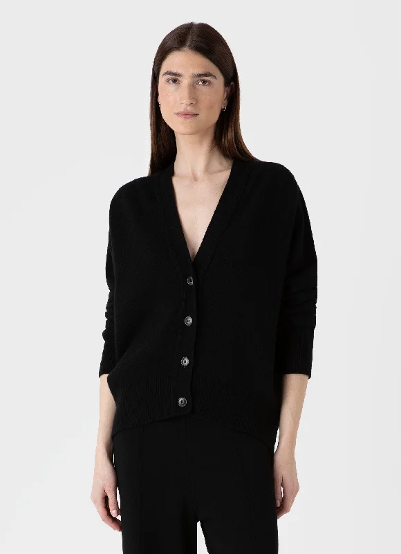 Women's Silk Blend SweatersWomen's Lambswool Cardigan in Black