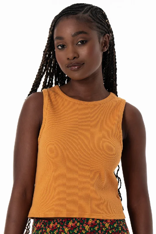 Women's Polish Wool SweatersRibbed Tank Top _ 153835 _ Ochre