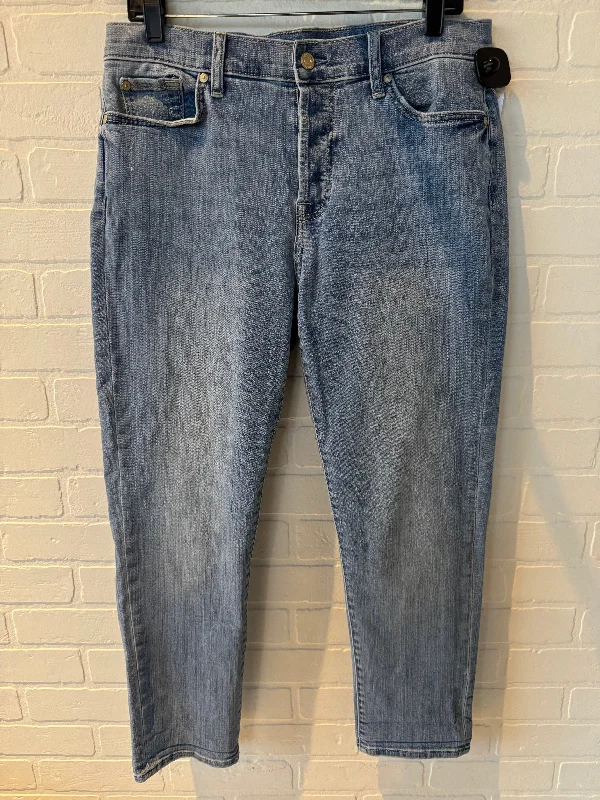 Women's Jodhpurs with Straight LegJeans Straight By 7 For All Mankind In Blue Denim, Size: 10