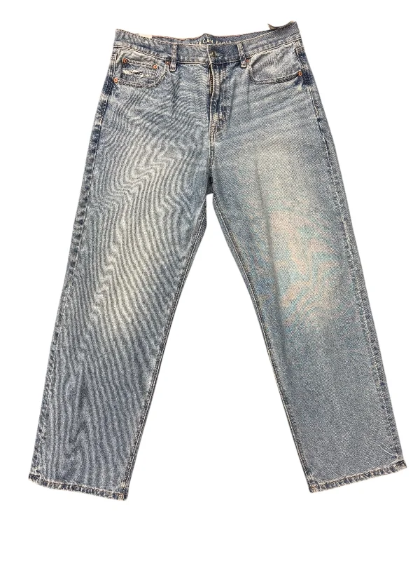 Women's Jodhpurs with Peter Pan CollarJeans Straight By American Eagle In Blue Denim, Size: 8