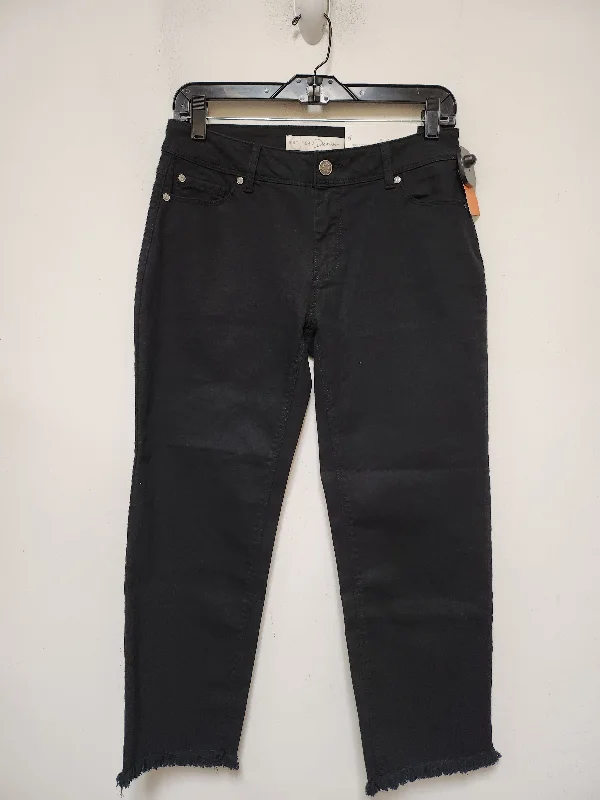 Women's Jodhpurs with Elastic WaistJeans Cropped By Cato In Black Denim, Size: 6