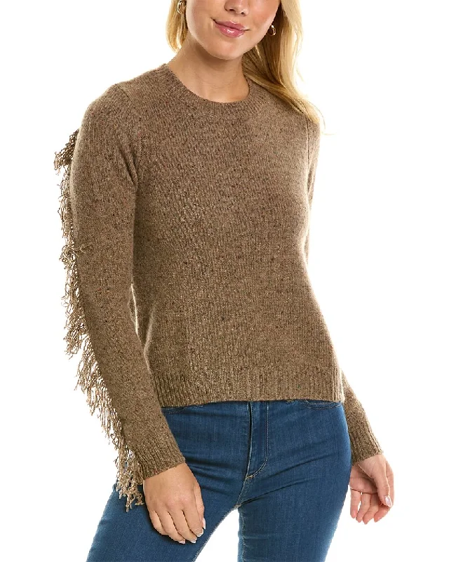 Women's High Collar SweatersAutumn Cashmere Fringed Cashmere Sweater