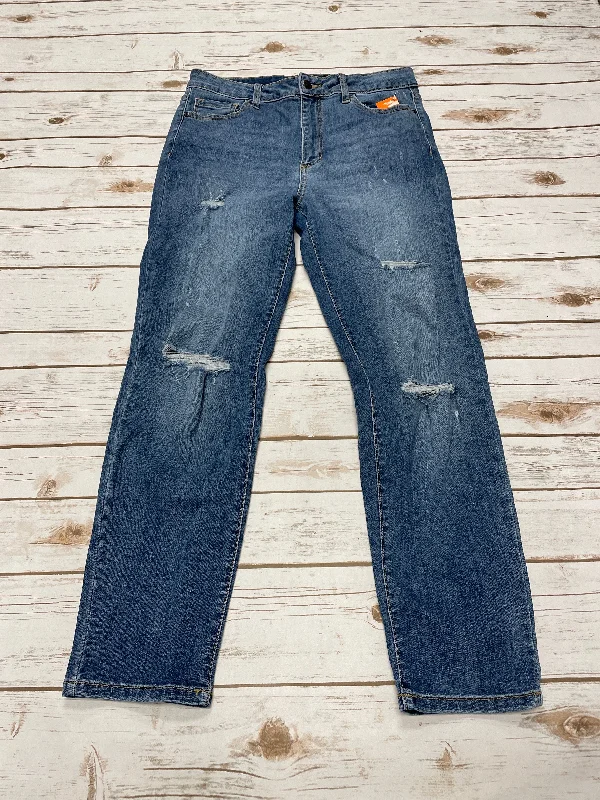 Women's Jodhpurs with Shirt CollarJeans Straight By Harper In Blue Denim, Size: 6